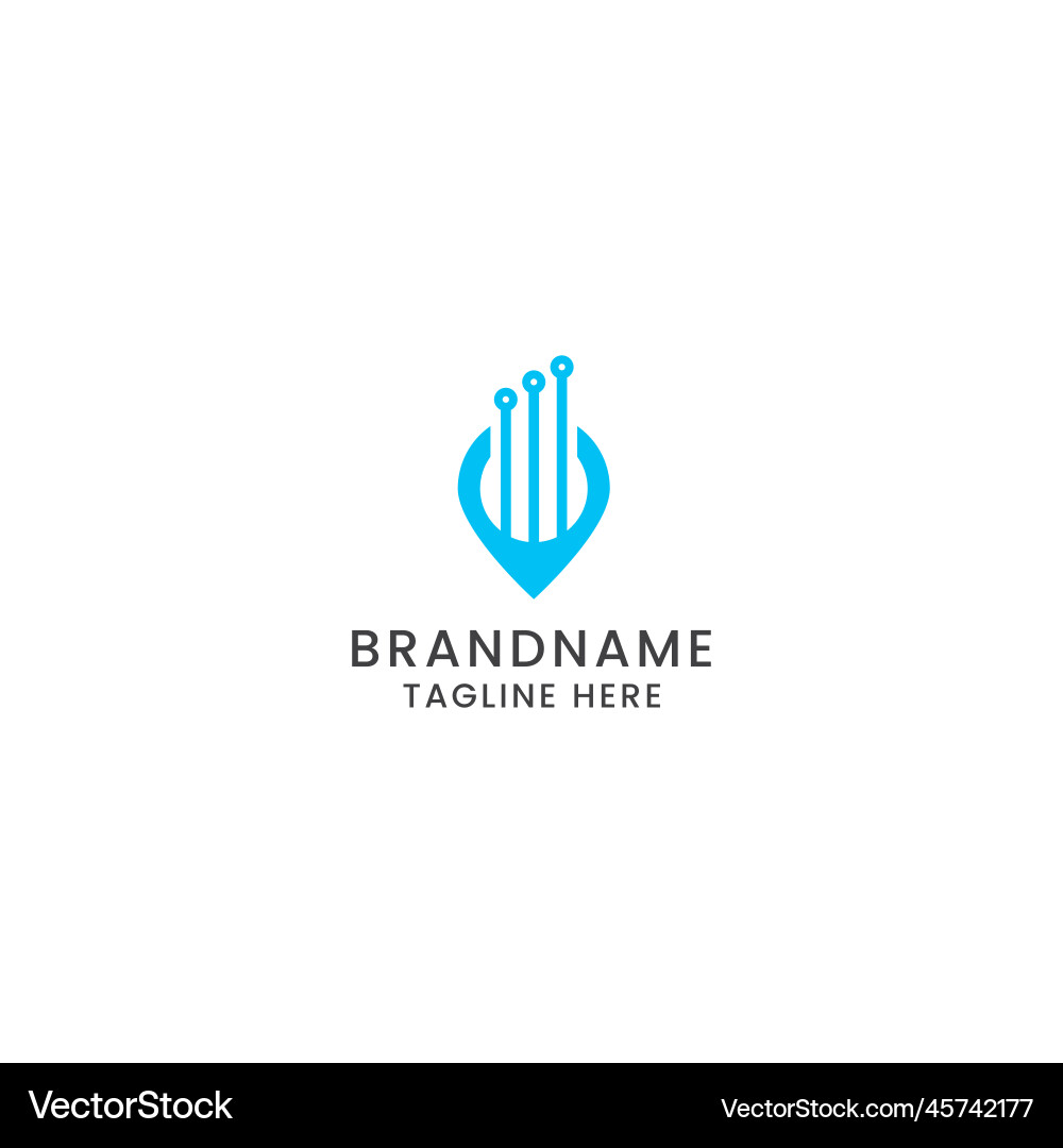 Pin-Karte Standort abstrakte Tech-Logo-Icon Design Pin-Karte Standort abstrakte Tech-Logo-Icon Design vektorbild