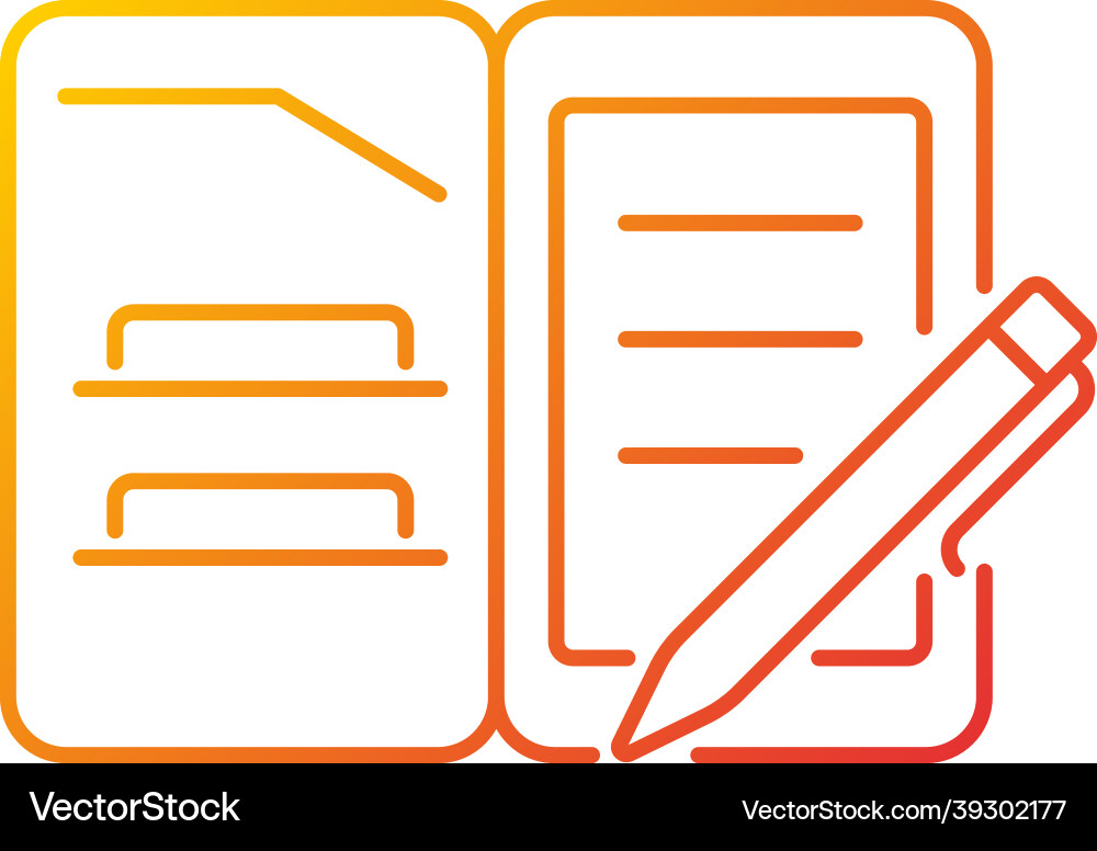 Portfolio folder gradient linear icon Portfolio folder gradient linear icon vector image