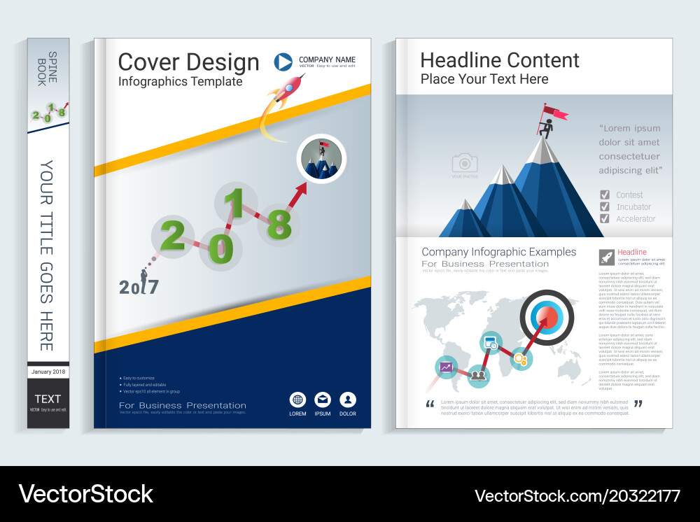 Presentation Book Cover Template Vector Image