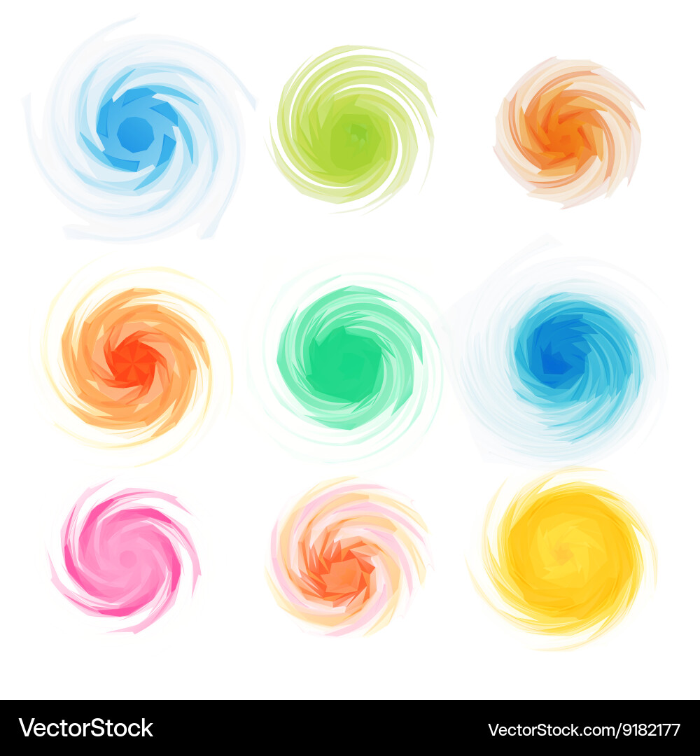 Set of triangle round patterns Vector Image