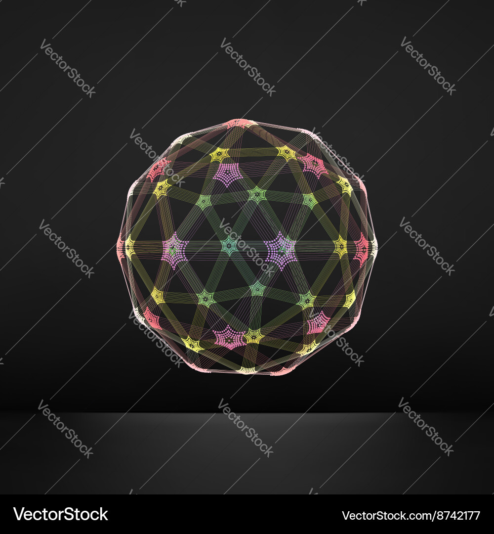 Sphere consisting of points globe grid vector image