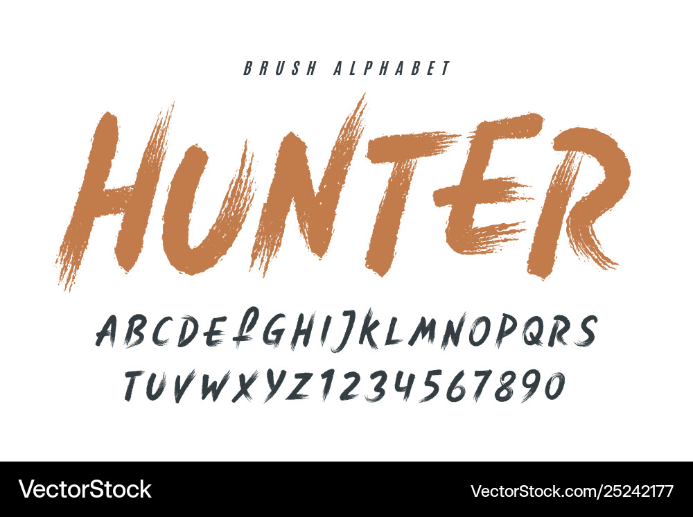 Stylish painted a brush uppercase Stylish painted a brush uppercase vector image