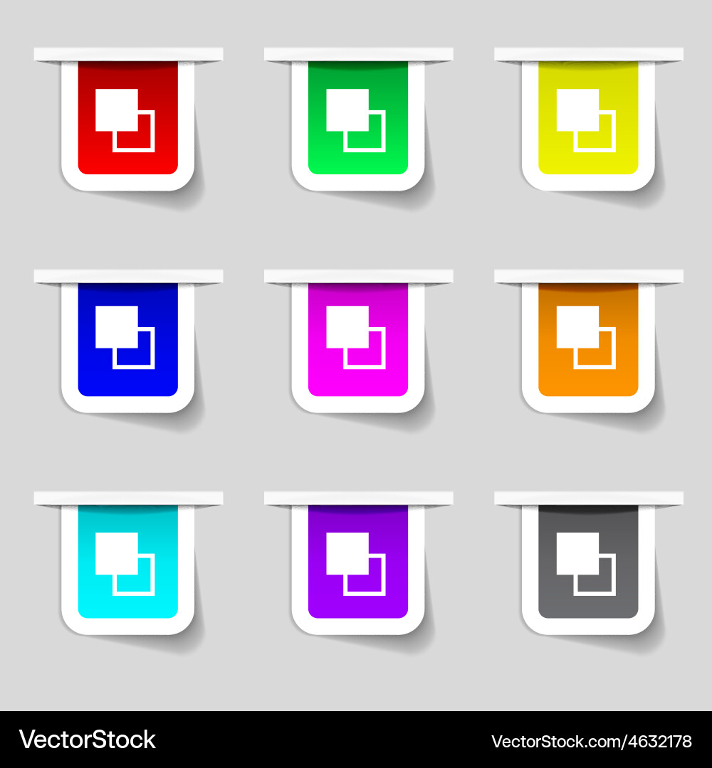 Active color toolbar icon sign set of multicolored vector image