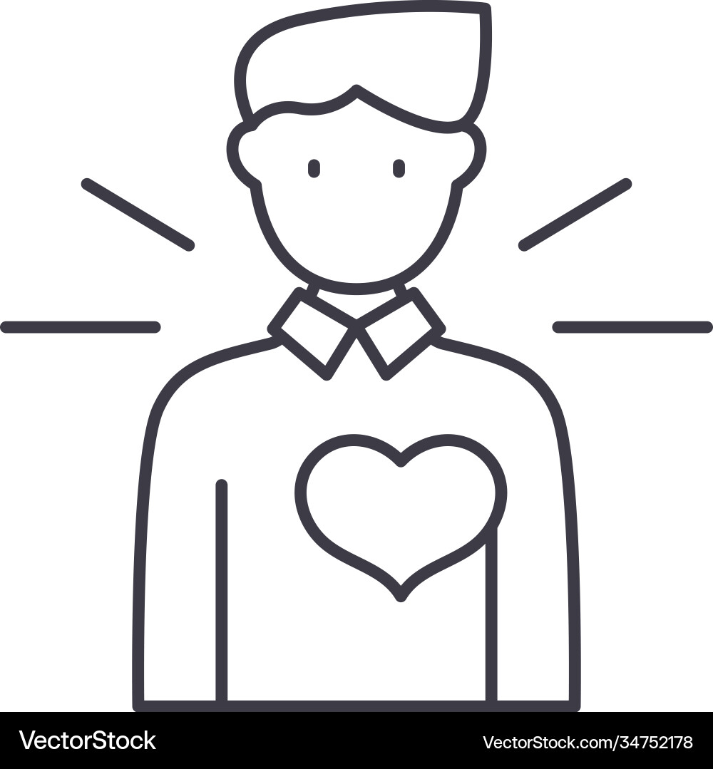 Believe icon linear isolated thin – Royalty-Free Vector | VectorStock, image size:1000x1079