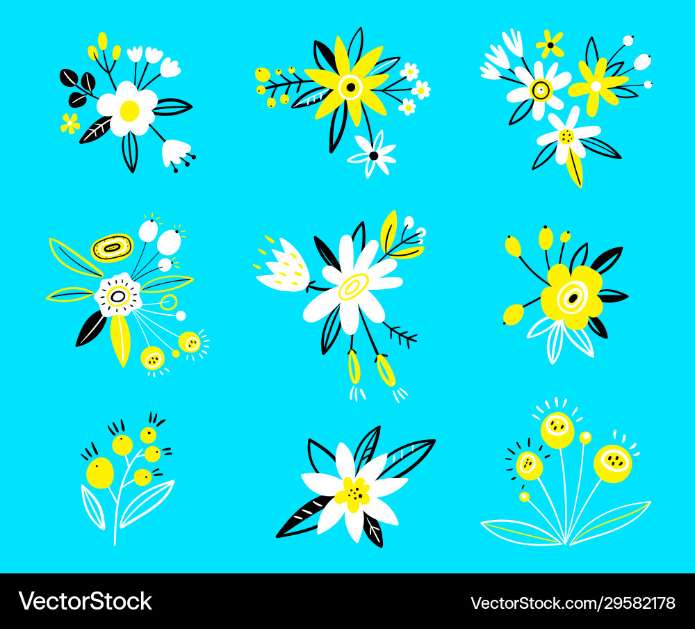 Blumenkollektion mit Rosenblättern Blumen Blumenkollektion mit Rosenblättern Blumen vektorbild