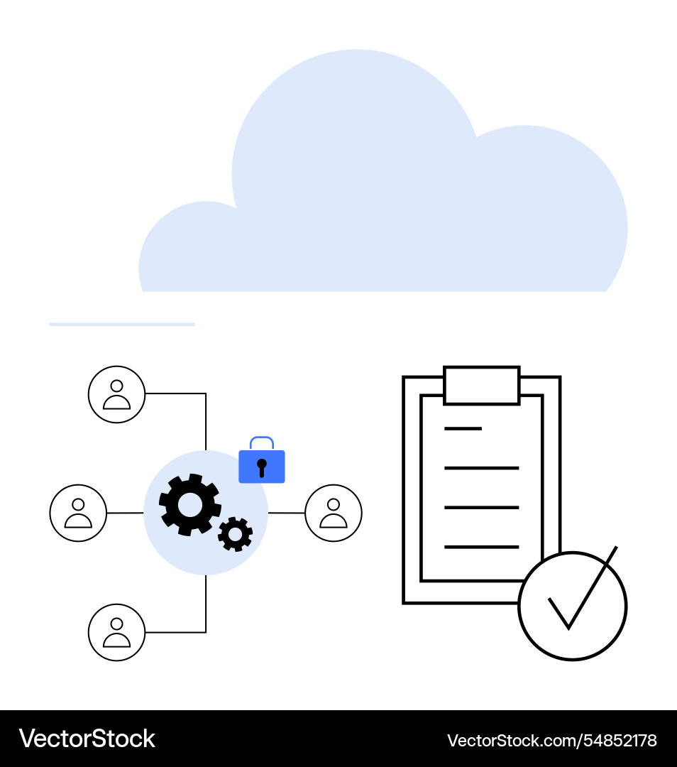 Cloud data management with secure collaboration Vector Image