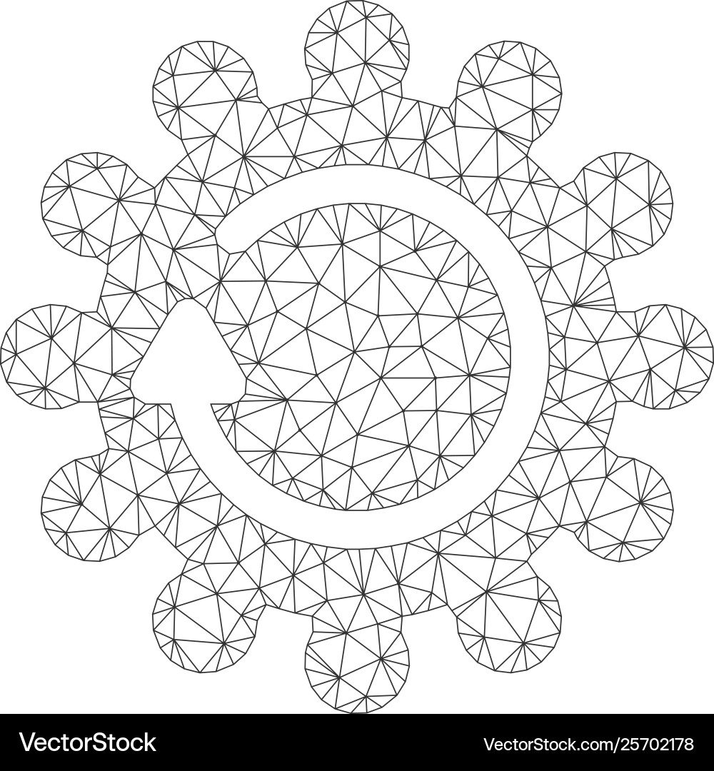 Cog rotation polygonal frame mesh Vector Image