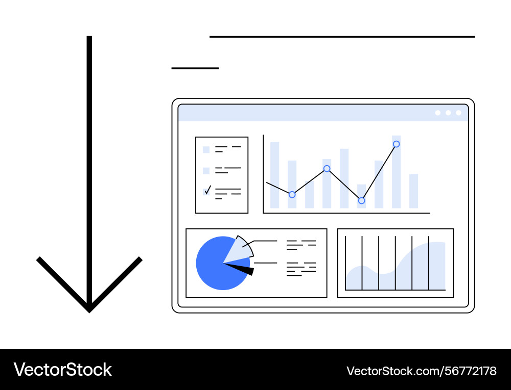 Data analytics dashboard with graphs pie chart Data analytics dashboard with graphs pie chart vector image