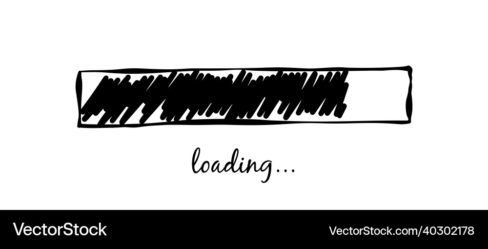 Doodle loading bar design element progress speed Doodle loading bar design element progress speed vector image