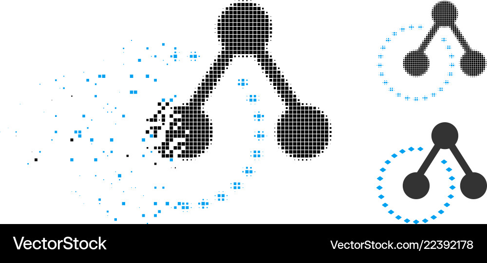 Dust pixel halftone molecule structure analysis Vector Image