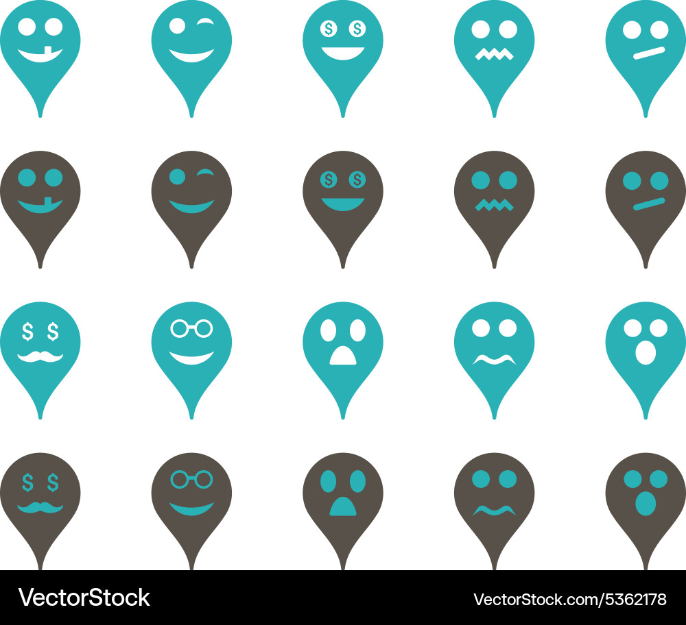 Emotion map marker icons Vector Image