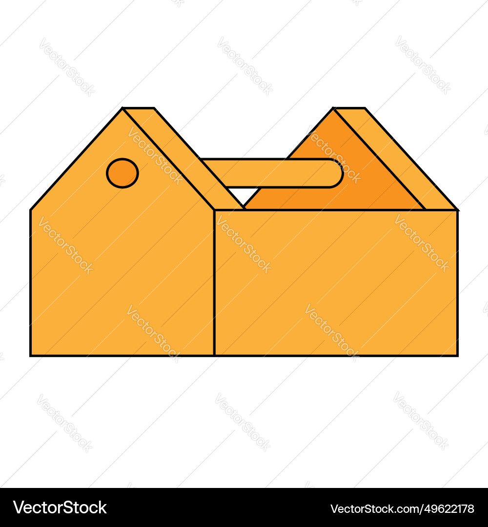 Empty toolbox icon flat of work tool Empty toolbox icon flat of work tool vector image