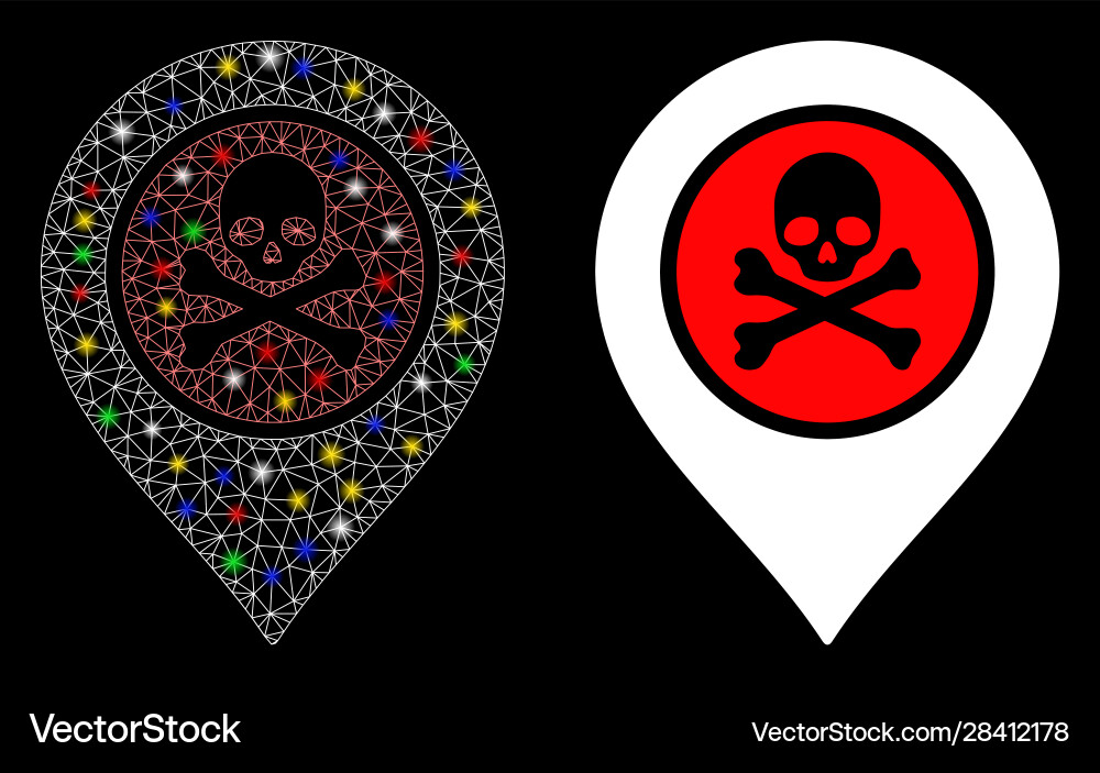 Flare mesh carcass dangerous zone pointer icon Vector Image