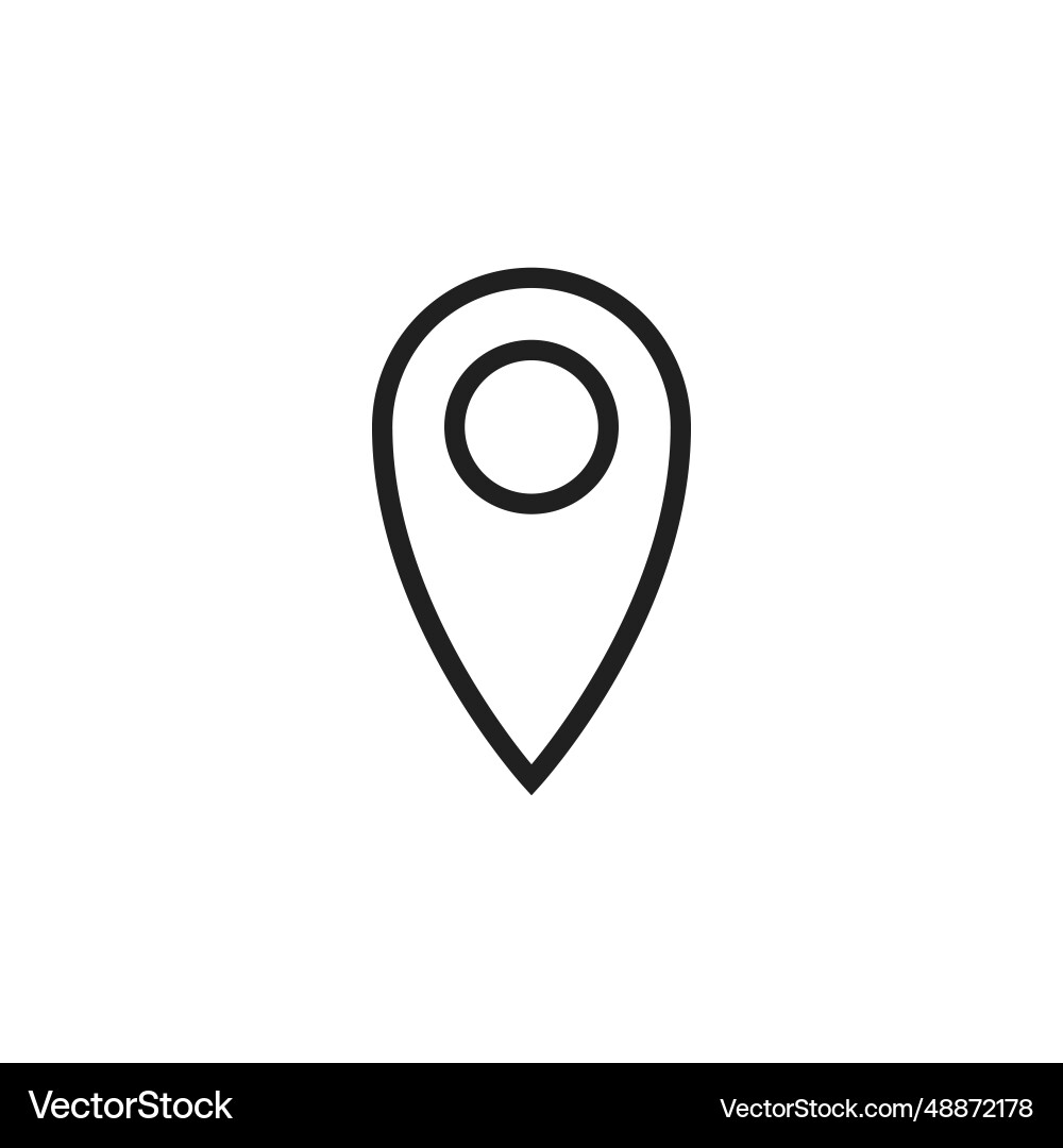 Flat outline pointer of location icon Flat outline pointer of location icon vector image