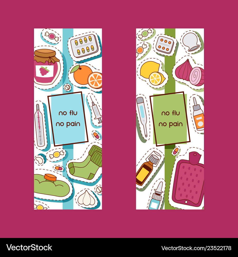 Flu & Sick Character Pattern Vector Image