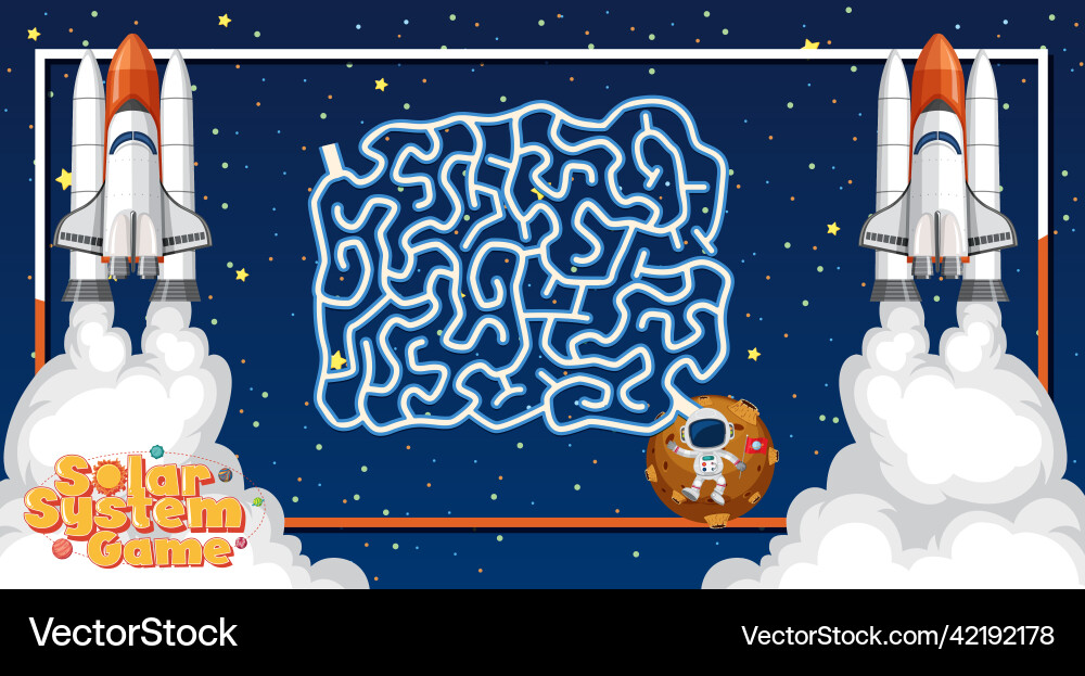 Game template with space theme background Game template with space theme background vector image