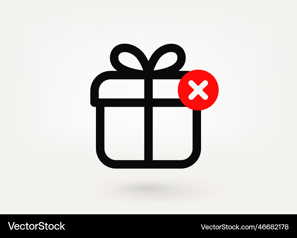 Gift box with ban mark 3d icon vector image