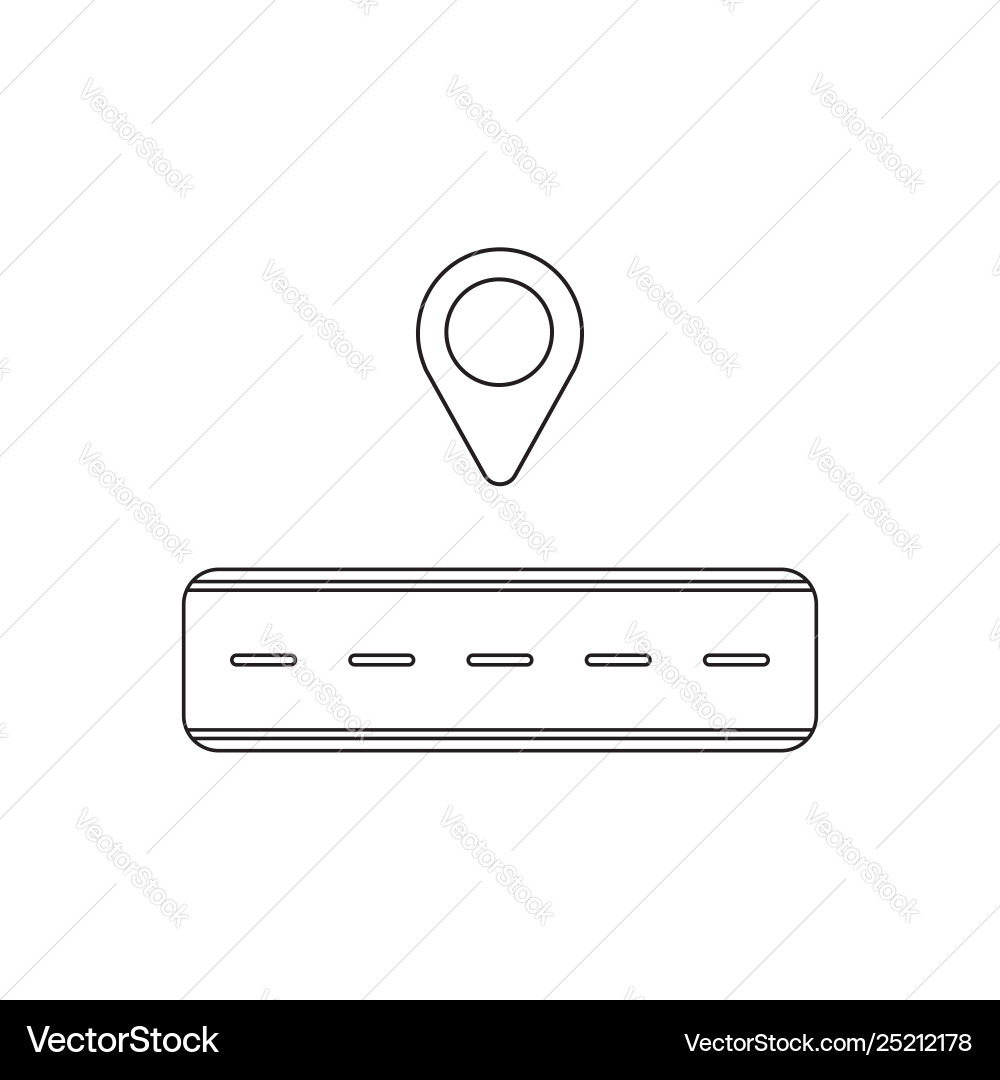 Icon concept map pointer with road black vector image