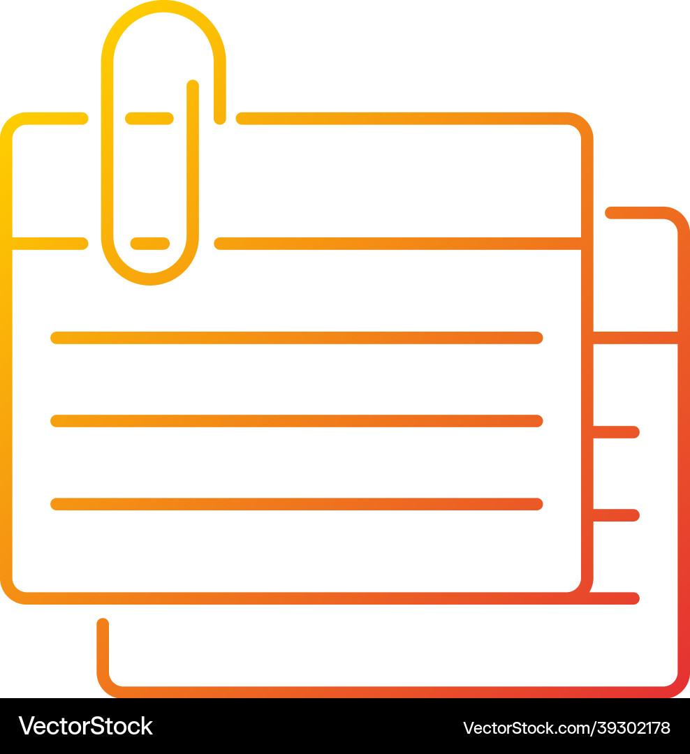 Index card gradient linear icon Vector Image