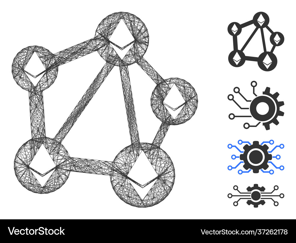 Linear ethereum network mesh Linear ethereum network mesh vector image