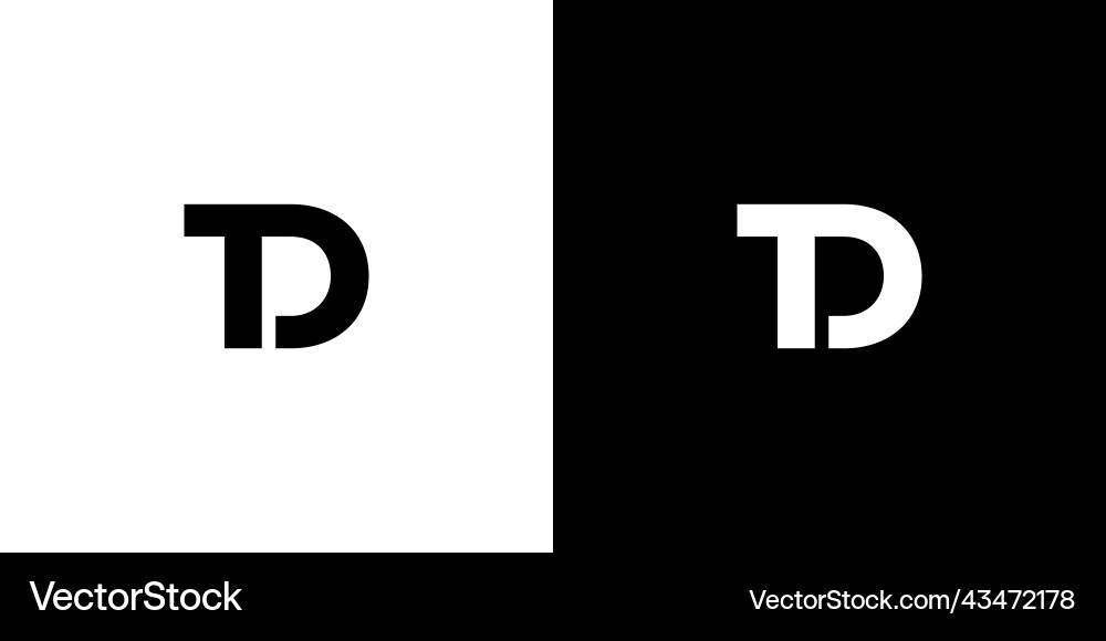 Moderne und einfache td Buchstaben Initialen Logo Design Moderne und einfache td Buchstaben Initialen Logo Design vektorbild
