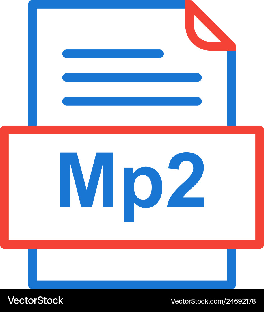 Mp2 file document icon vector image