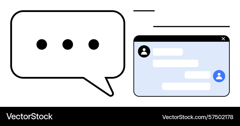 Online messaging interface with chat bubble vector image