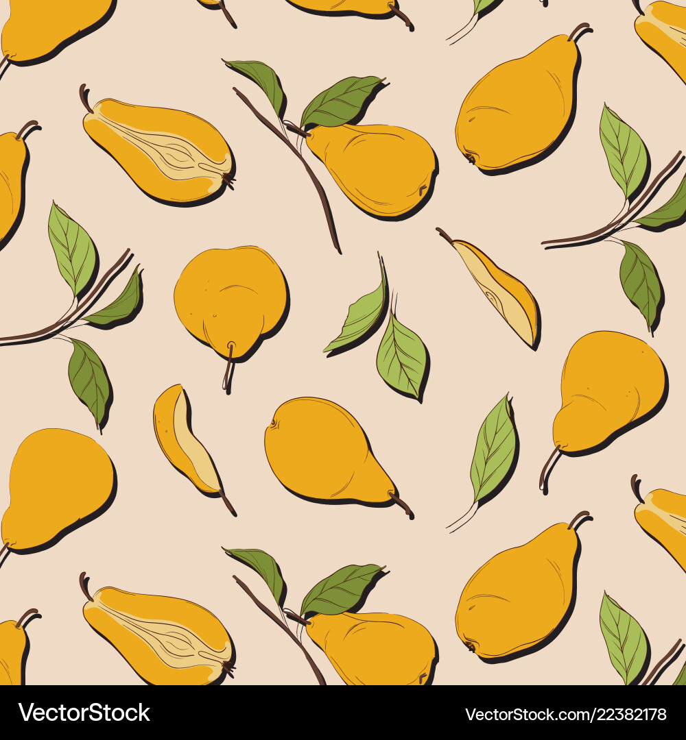 Pear organic background image fresh fruit Vector Image