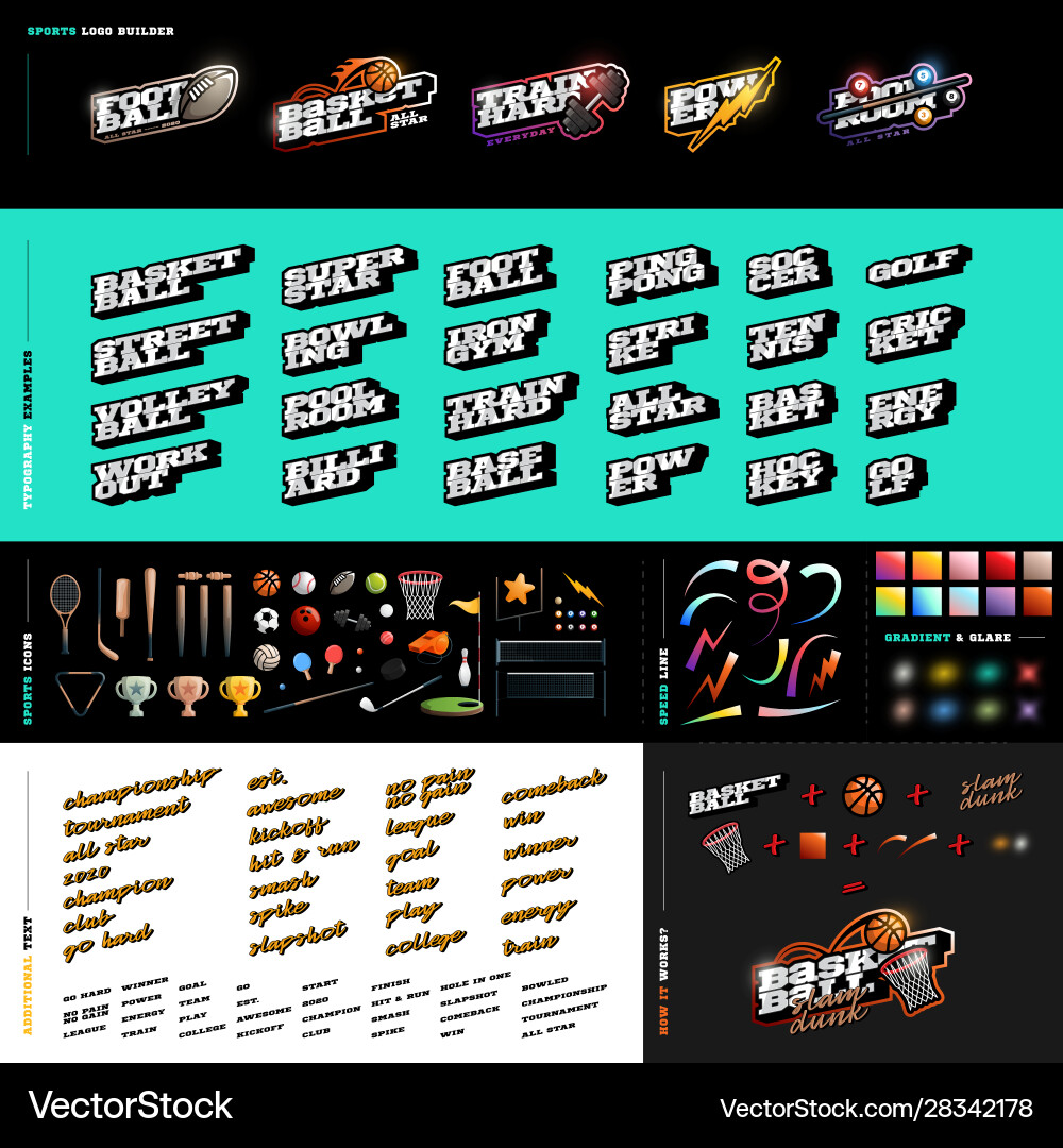 Retro Sport Logo Builder - Team & Emblem Vector Image