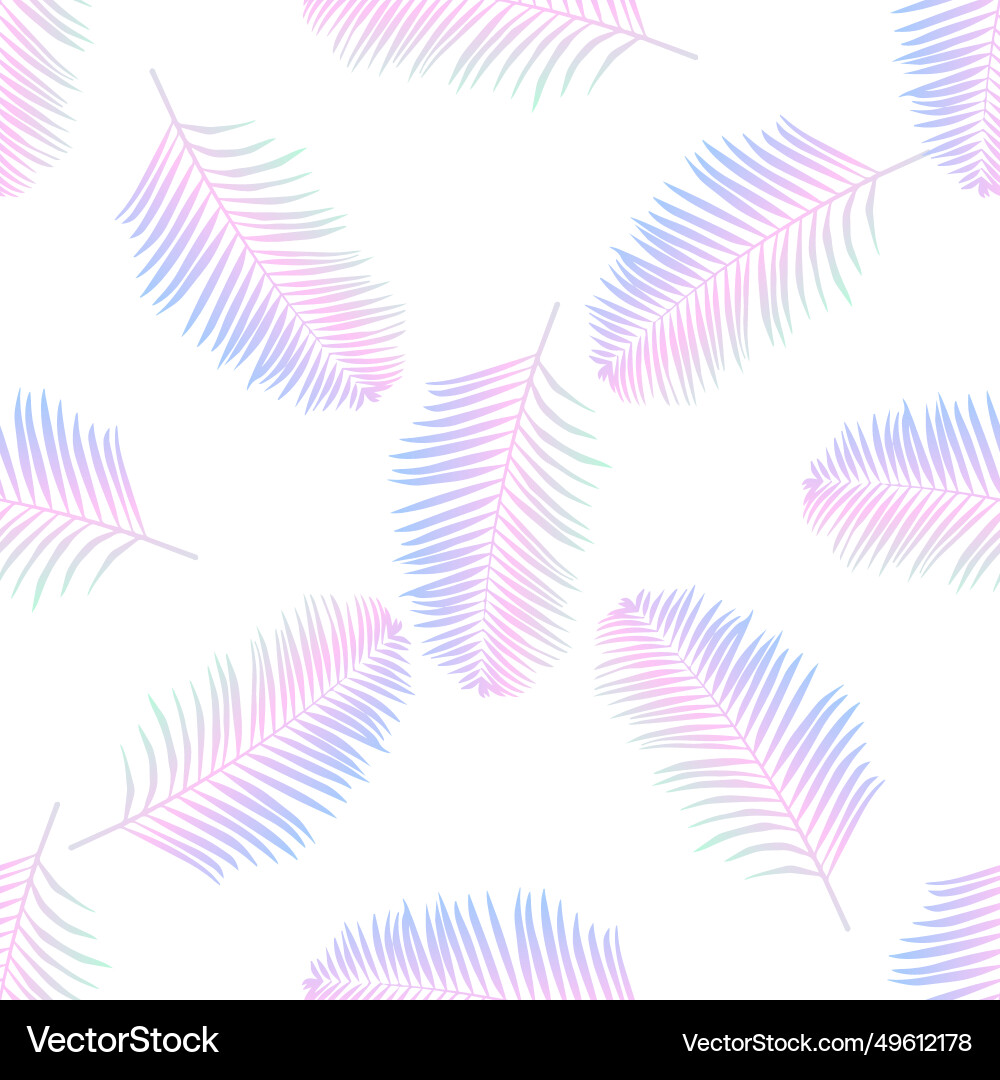 Seamless color pattern with palm leaves vector image
