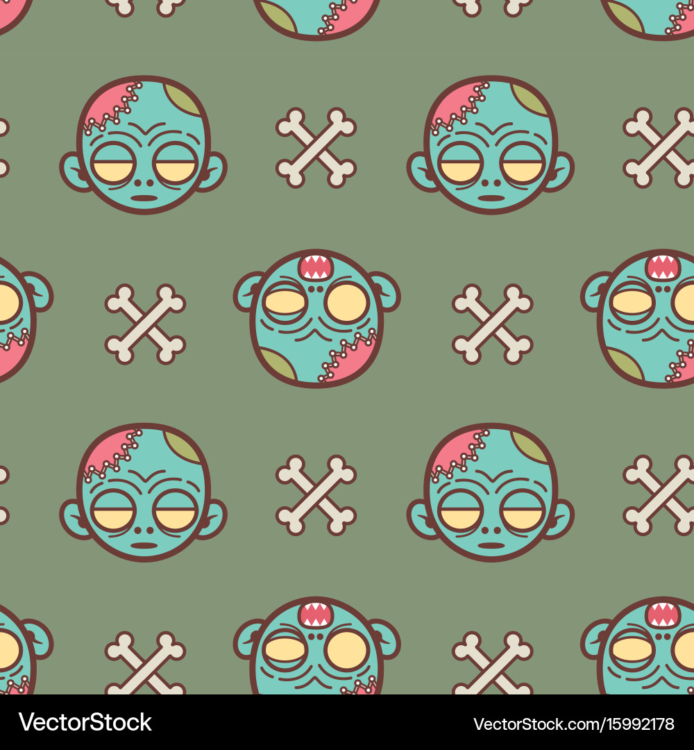 Seamless pattern zombie Royalty Free Vector Image