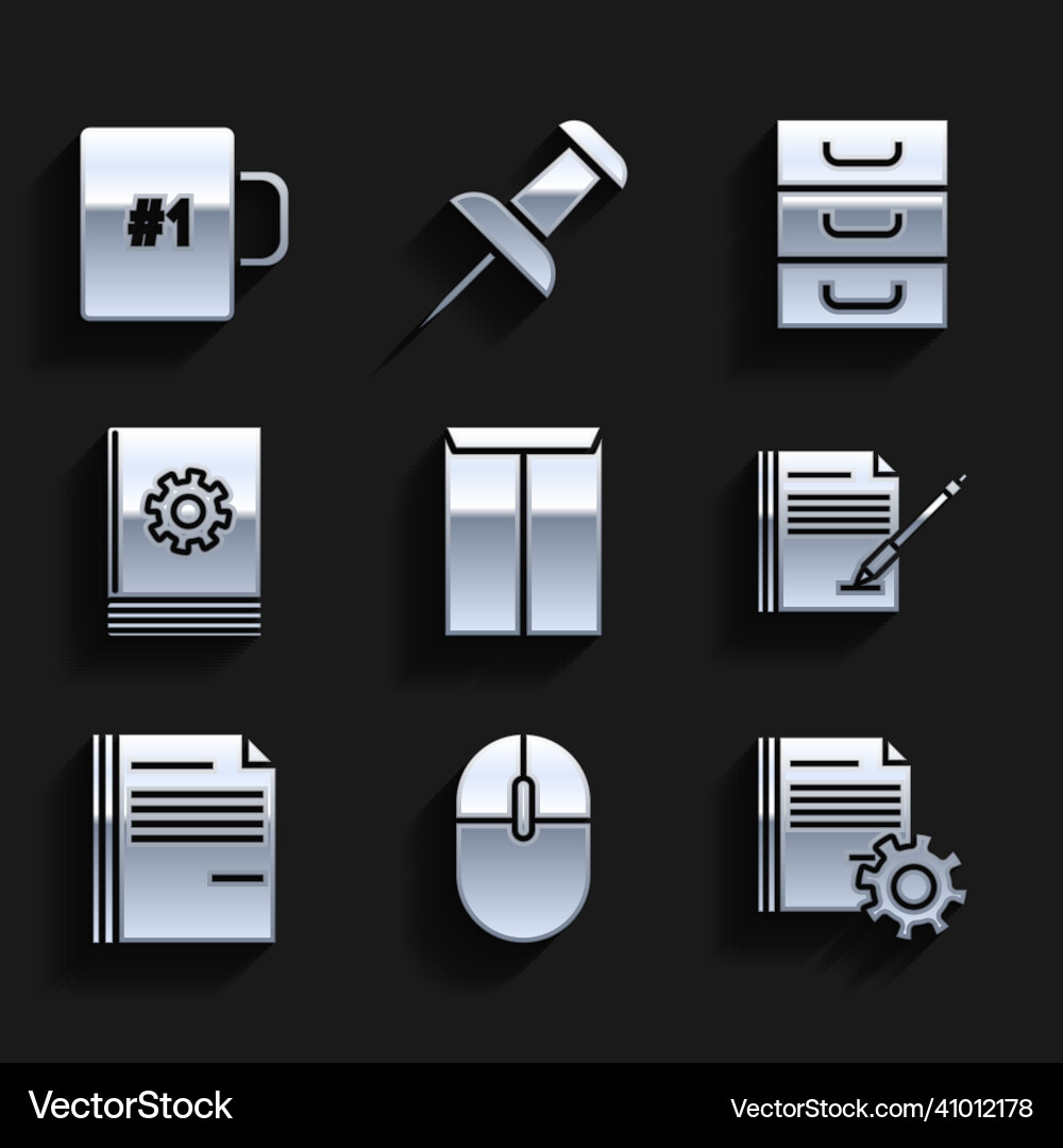 Set envelope computer mouse document settings Set envelope computer mouse document settings vector image