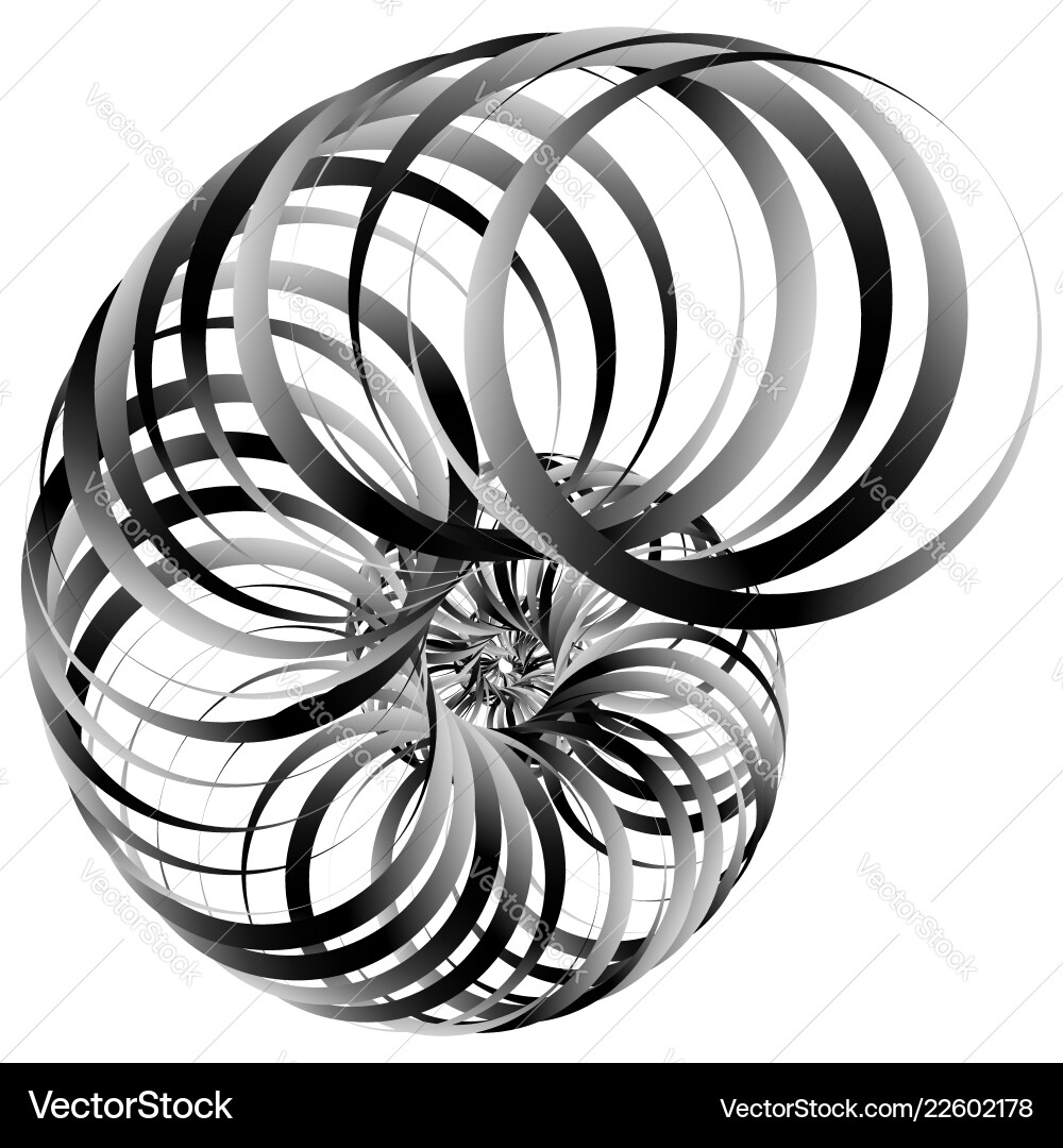 Snail helix made of inward rotating circles Snail helix made of inward rotating circles Vector Image