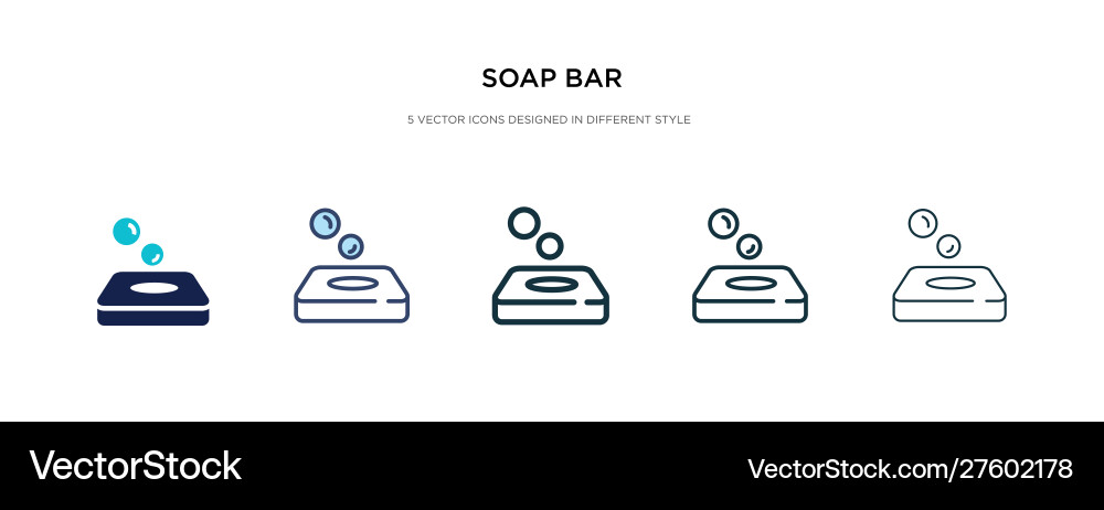 Soap bar icon in different style two colored Vector Image