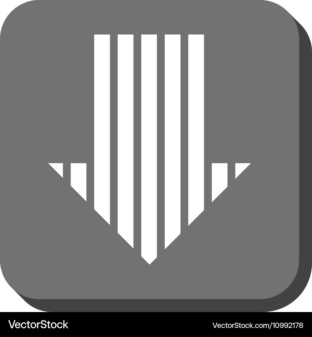Stripe arrow down rounded square icon Vector Image