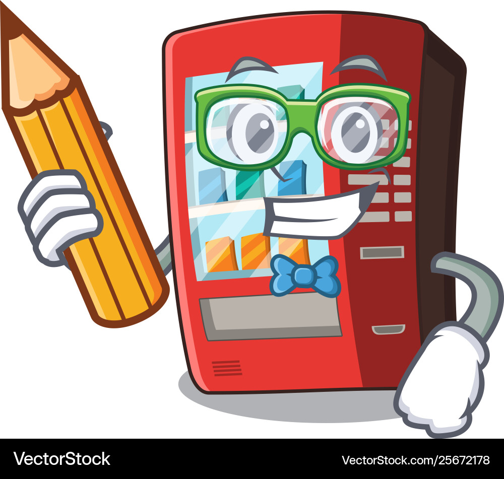 Student vending machine isolated with mascot Student vending machine isolated with mascot Vector Image