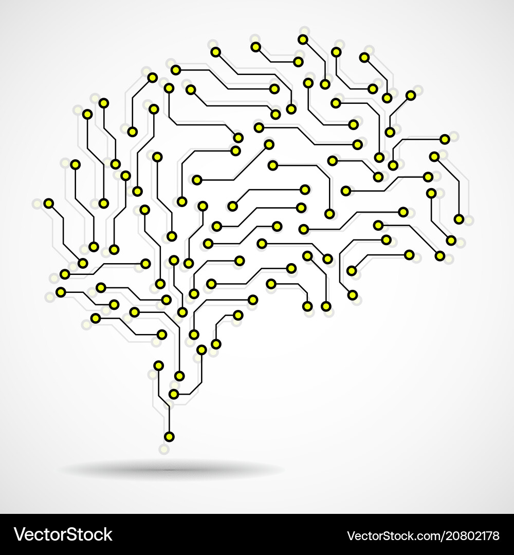 Technological Brain Circuit vector image