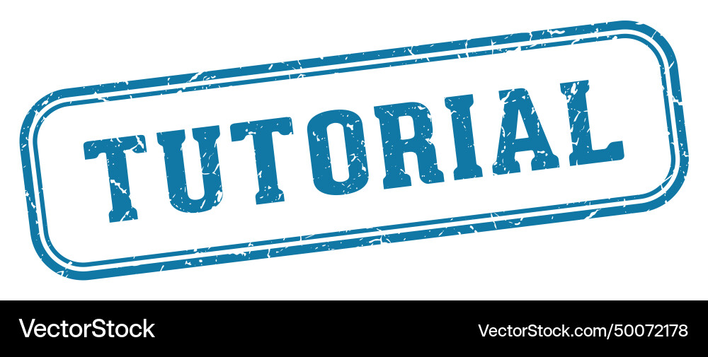 Tutorial stamp rectangular Vector Image