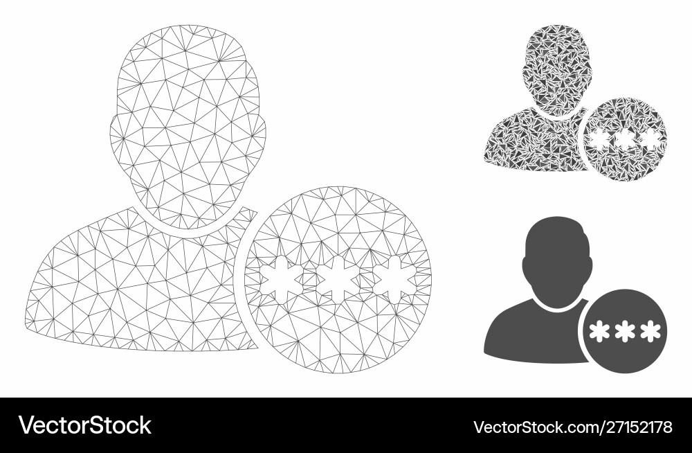 User hidden password mesh carcass model User hidden password mesh carcass model vector image