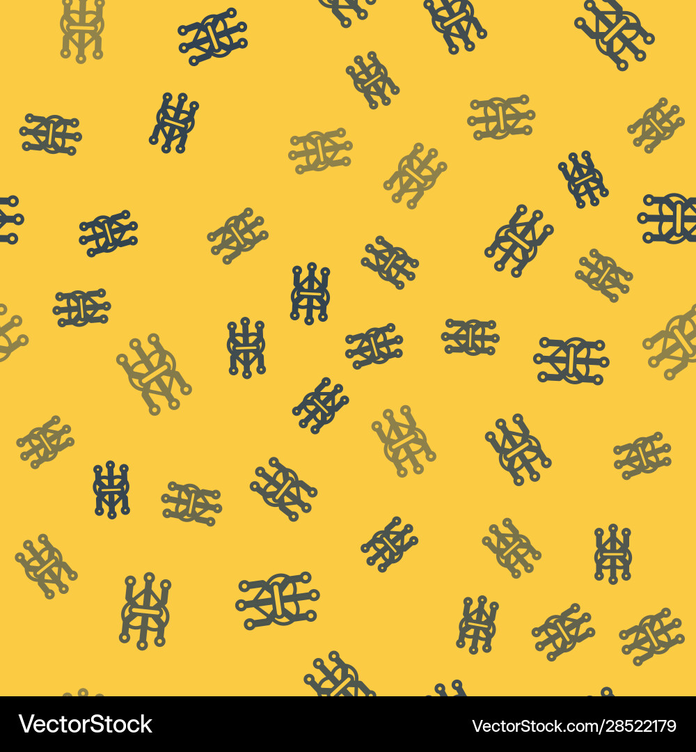 Blue line processor icon isolated seamless pattern Blue line processor icon isolated seamless pattern vector image