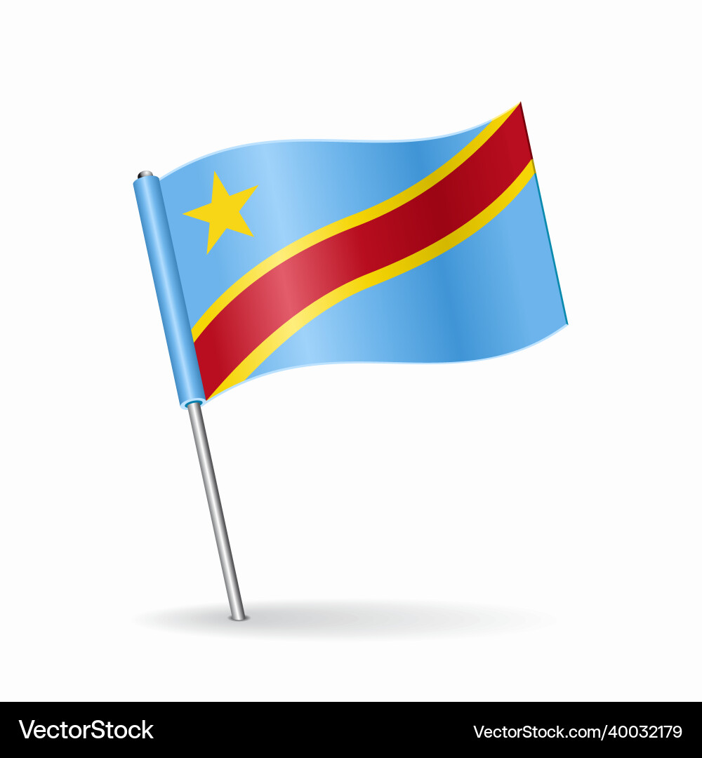 Congolese flag map pointer layout vector image