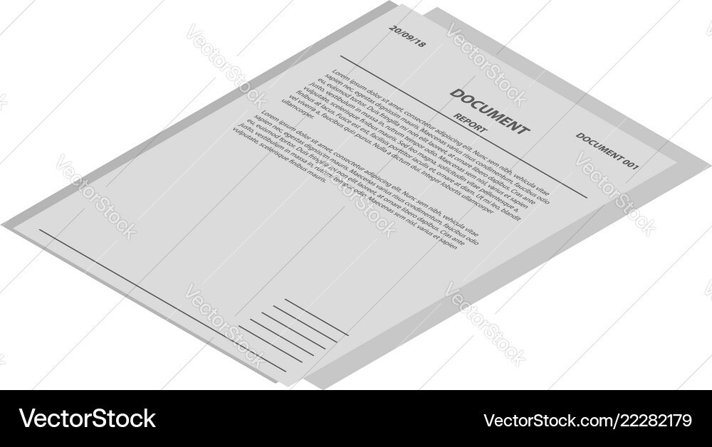 Document report icon isometric style Document report icon isometric style vector image