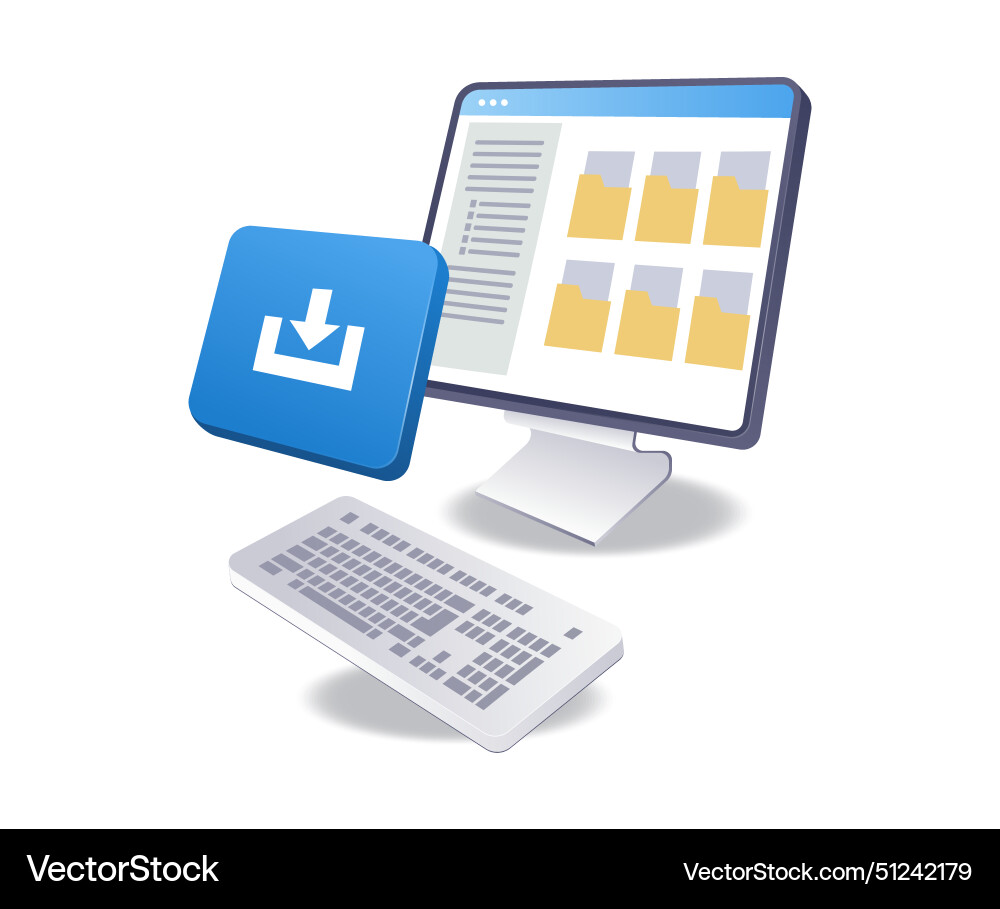Download upload computer data infographics 3d Download upload computer data infographics 3d vector image