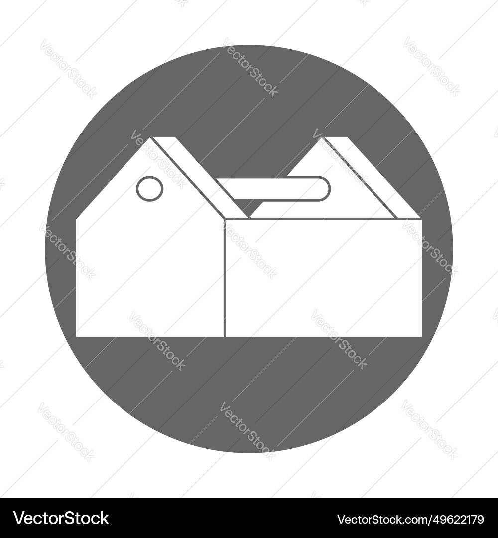 Empty toolbox icon flat of work tool Empty toolbox icon flat of work tool vector image