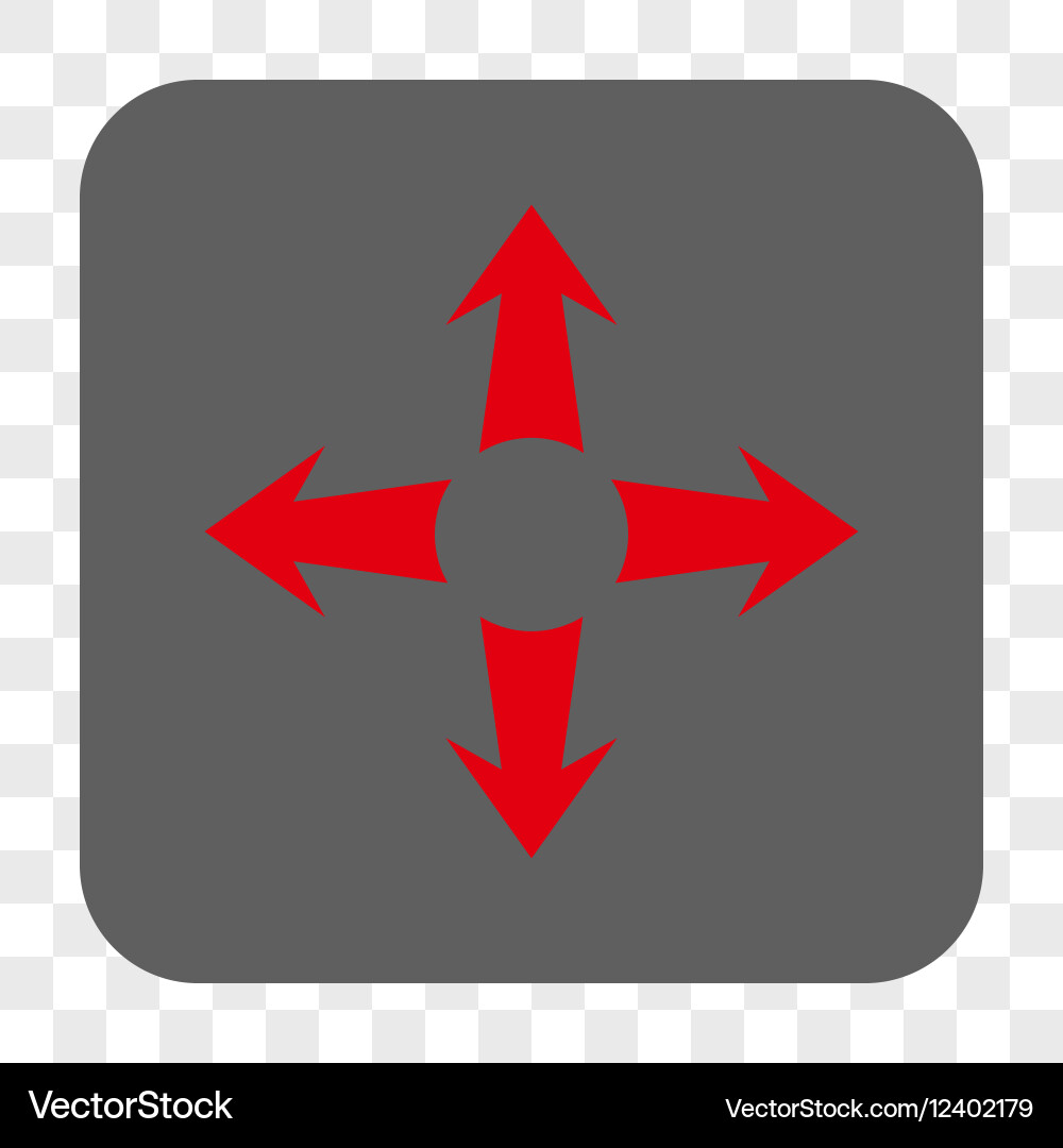 Expand arrows rounded square button vector image