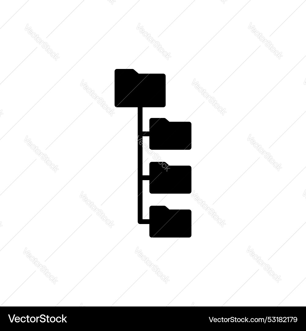 Folder tree icon set directory structure symbol Vector Image