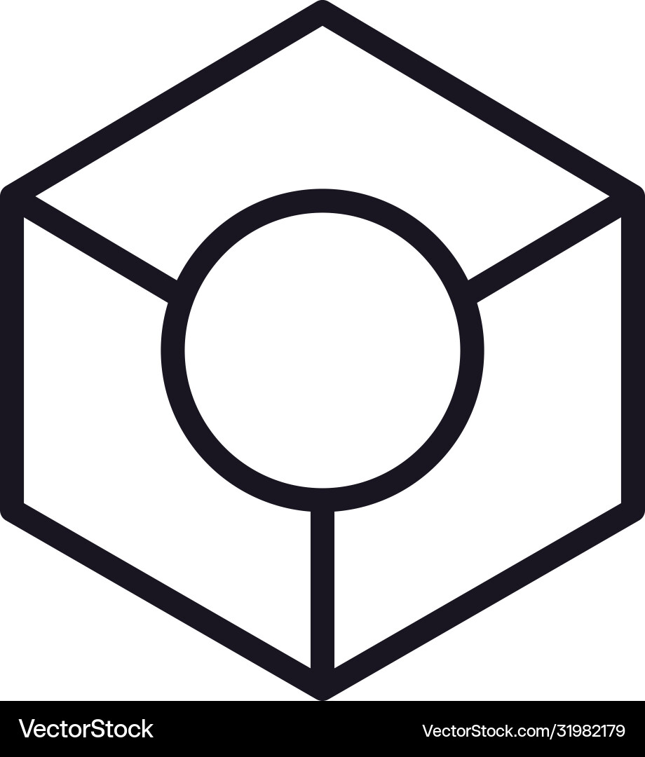 Geometric and abstract 3d cube line style icon Geometric and abstract 3d cube line style icon vector image