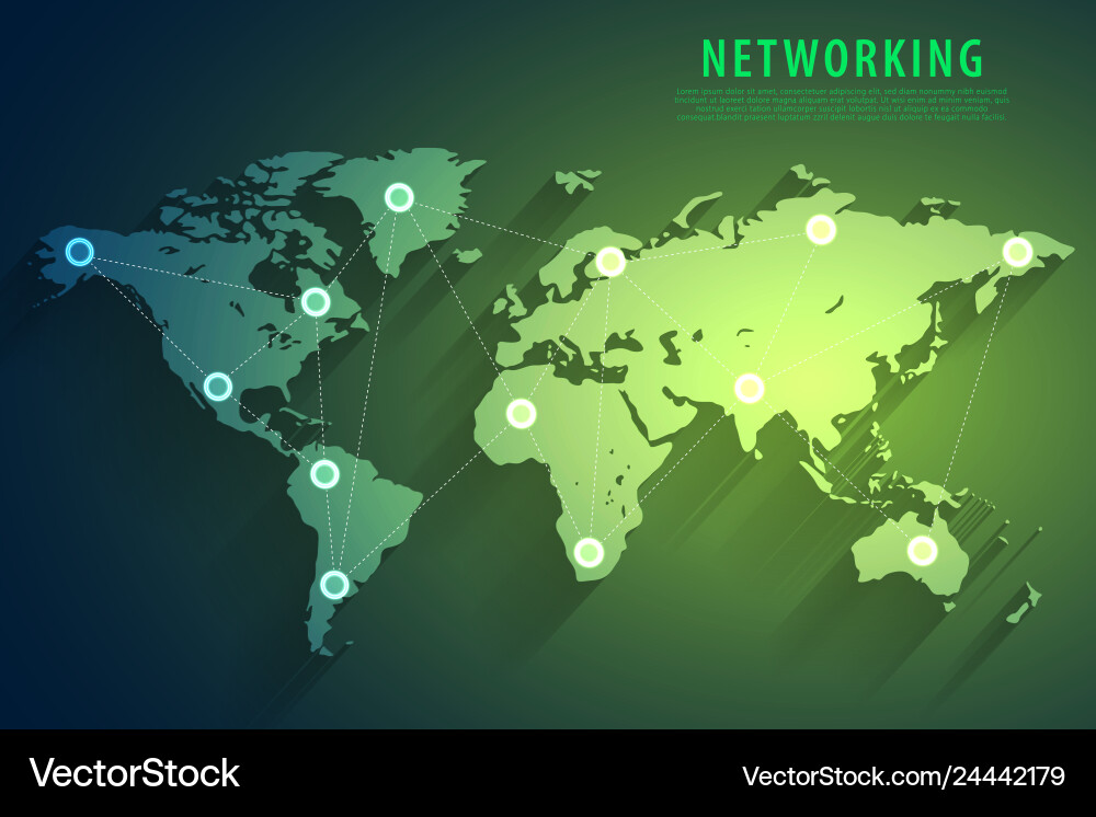 Global network connection green background Global network connection green background vector image