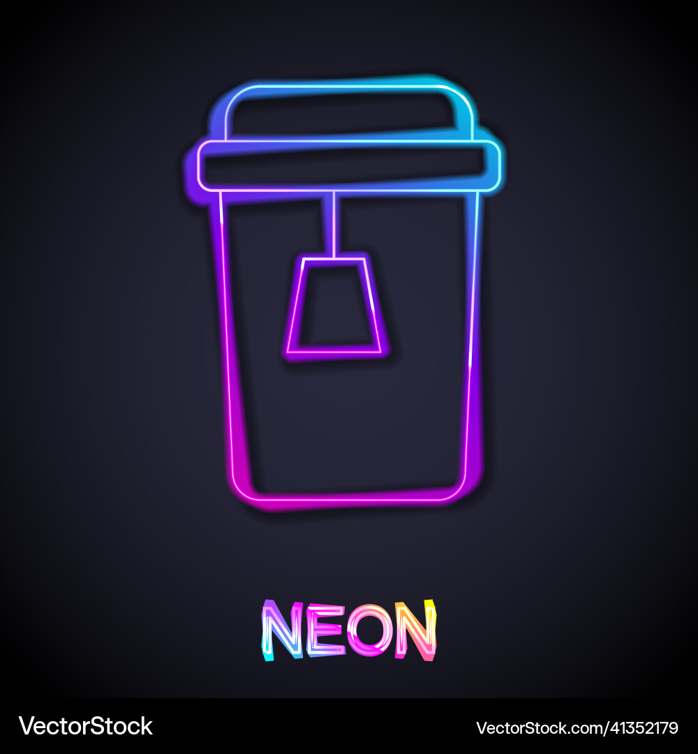 Glowing neon line cup of tea icon isolated Glowing neon line cup of tea icon isolated vector image