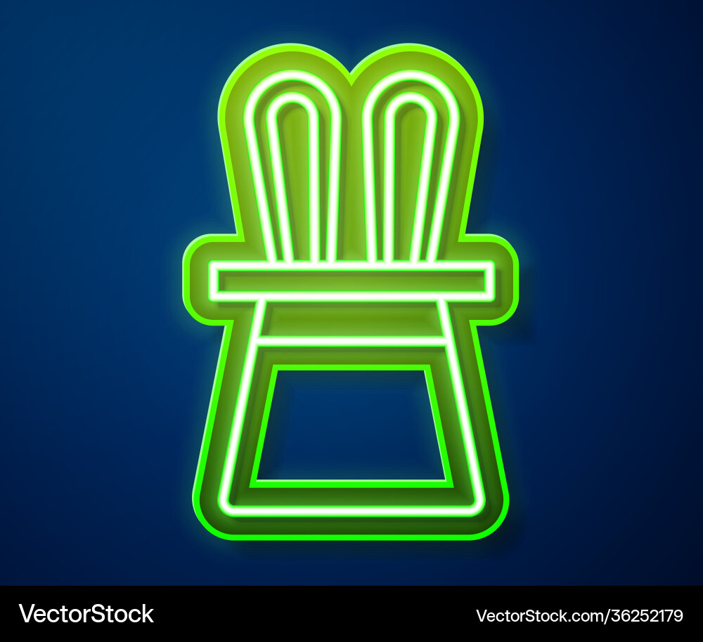 Glowing neon line magician hat and rabbit ears Glowing neon line magician hat and rabbit ears vector image